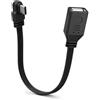 AmiCera Cavo di prolunga da USB C a USB A, 90 gradi da tipo C maschio a USB femmina, adattatore OTG flessibile, cavo piatto, cavo dati corto, compatibile con laptop, tablet, chiavetta USB, tastiera