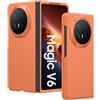 GIOPUEY Cover Compatibile con Honor Magic V6, Materiale PC Rigido Custodia, Comodo e Liscio al Tatto Case，Antiurto, Anti-Impronta - Orange