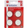 VERBATIM Batterie a bottone al litio Premium CR2430 Confezione da 4 3V 290mAh - Pile a bottone al litio per orologi chiavi della macchina telecomandi fotocamere giochi ecc - Cella a bottone