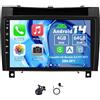 Slakerbe Android 14 Autoradio 2 Din con Carplay Android Auto Compatibile con Mercedes SLK R171 W171 2004-2011, 4G+64G 9 Pollici Car Audio Radio con Bluetooth Navi WiFi FM RDS Telecamera di backup Mic