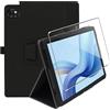 zZjoOoj Cover Per DOOGEE T10W 10 Pollici Tablet con 1 Pezzi Pellicola Vetro Temperat, Ultra Sottile,Custodia in Pelle PU Premium con Funzione Leggio Verticale,Nero