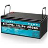 Generico Batterie a lunga durata,Batteria al litio ferro fosfato, 25,6 V 200 Ah,