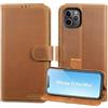 Lensun Cover per iPhone 11 Pro Max, Custodia in Vera Pelle [Blocco RFID] Libro con Portafoglio Chiusura Magnetico Flip Custodie Cuoio per Telefono iPhone 11 Pro Max - Marrone Retrò