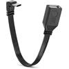 AmiCera Cavo da USB C a USB A, ad angolo di 90 gradi, tipo C maschio a USB femmina, adattatore OTG flessibile, cavo piatto, cavo dati corto, compatibile con laptop, tablet, chiavetta USB, tastiera