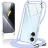 Coiwxmoi Cover per Xiaomi Poco X8 Pro Max con Cordino 6,83,Trasparente Custodia con Laccio Tracolla Corda Catena Cinghia,Ultra Morbido Silicone TPU Antiurto Case per Xiaomi Poco X8 Pro Max, Viola