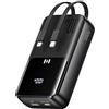 Selore&S-Global Power Bank, 20000mah 30W Caricatore Portatile Ricarica Rapida, Powerbank con Cavi Integrati, 4 Outputs, USB C Batteria Esterna per iPhone 17 16 15 14 13 MacBook Samsung Galaxy iPad