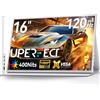 UPERFECT 16 120Hz Monitor Portatile, 106% sRGB Portable Monitor per Gioco FHD 1080P, Ultra Sottile, Metallo, 16:10 Estensione Schermo per Laptop/Telefono/Console di Gioco, Compatibile VESA, Bianco