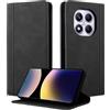CASAFUNY Custodia per Xiaomi Redmi Note 14 Pro 4G Ultra Cover a Libro Portafoglio in Pelle PU Protettiva Flip Caso Custodia per Xiaomi Redmi Note 14 Pro 4G, Nero