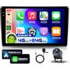 VECHTEL 4G&64G 9 Autoradio per VW Touareg 2003-2010 con Carplay Android Auto,Bluetooth RDS/FM Radio,Wi-Fi GPS Navi,Telecamera posteriore AHD
