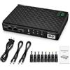 INVERCRIGIL Mini USV batteria di backup per router, batteria integrata da 10400mAh, protezione da sovratensione con PoE, uscita USB 5V/2A, DC 5V/9V/12V,2A, alimentazione di emergenza