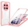 Lnxlanxx Cover Compatibile per Xiaomi Redmi Note 15 4G Trasparente Anteriore e Posteriore Silicone Duro PC Case Antiurto Bumper Protettiva Resistente Custodia (Rosa)
