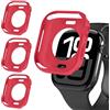 iVoler 3 Pezzi Cover per Apple Watch Series 11/10 46mm (Senza Pellicola Protettiva), Ultra Sottile Custodia Antiurto e Anti-Graffio Morbida in Silicone TPU iWatch Bumper Case, Rosso