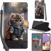Haninsuze Cover per Samsung Galaxy A32 5G, Gatto | Pelle PU Portafoglio, Porta Carte, Magnetica, Libro, Antiurto Custodia