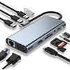 SZPACMATE HUB USB C, adattatore USB C 11 in 1 con 4K-HDMI, VGA, USB 3.0, PD di tipo C, Ethernet RJ45, lettore di schede SD/TF, AUX 3,5 mm, compatibile con MacBook Pro/Air, oltre a dispositivi di tipo C
