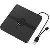 Alide Unità ottica portatile DVD esterna USB 3.0 Type-C, lettore CD/DVD, masterizzatore per laptop Windows