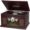 Mersoco Giradischi Bluetooth 10 in 1, Giradischi Vinili Vintage con CD, Cassette e Radio FM, Lettore Vinile con Bluetooth Entrata Uscita, 3 Velocità 33 45 78 RPM, Altoparlanti Integrati in Legno