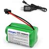 nvizyeu Batteria ricaricabile da 4,8 V, batterie AA ricaricabili, 1500 mAh, spina SMA 2P, adatta per auto radiocomandata, auto giocattolo elettrica, dotato di cavo di ricarica USB