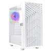 Noua Diamond C112 Bianco Case ATX per PC Gaming, Supporta E-ATX, 0.50MM SPCC Ventola LED ARGB Indirizzabile Frontale Mesh e Pannello Laterale in Vetro Temperato