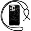 Foonary Cover con Cordino per Apple iPhone 15 Pro 6,1, Custodia con Laccio Collana Tracolla Aesthetic Disegni Morbido Antiurto TPU Necklace Regolabile Protettiva Corda Case per iPhone 15 Pro, Luna