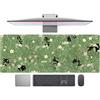 TENG DA QING Cute Green Leaves Pink Flowers Mouse Pad Desk Pad Kawaii Anime Cat Desktop Protector Decor Desk Mat, XL Large Gaming Mousepad for Girl Women Laptop Computer Keyboard and Mouse Mat 31.5x11.8 in