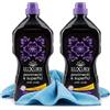 Generico Luxury Nota Viola Pavimenti e Superfici Diamond Detergente Concentrato Sgrassante Igienizzante, Profumo a Lunga Durata, per Gres, Marmo, Ceramica e Cotto, Made in Italy, 2 x 1,25 L + Panno Microfibra