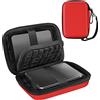 ProCase Custodia Hard Disk Esterno 2.5", può Tenere 2 Dischi Rigida per HDD SSD TOSHIBA UnionSine WD Western Digital Maxtor KESU Seagate My Passport Hitachi SanDisk 500G 1TB 2TB 3TB 4TB -Rosso