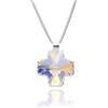 LillyMarie LILLY MARIE Collana Da Donna Con Catena A Serpente In Argento Sterling Regolabile E Ciondolo A Croce Cristallo