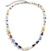 Calefee Collana Uomo Perle Colorate, Collana Surf Uomo Fiori Estiva Regolabile Lunga 52 cm, Bigiotteria da Spiaggia