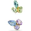 Swarovski Orecchini ear cuff Gema, Design asimmetrico, Taglio misto, Multicolori, Placcato color oro