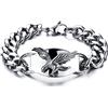 JewelryWe - Bracciale Punk Catena Moto con Bicicletta Guanti da Box Aquila Ave in Acciaio Inossidabile Stile Gotico Classico Regalo per Uomini