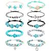 Roheafer 10 cavigliere da donna, resistente all'acqua, bracciale a forma di tartaruga marina, realizzato a mano, con conchiglia, regolabile, boho e spiaggia, estivo, gioielli da donna, Media, Resina