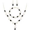 EVER FAITH Set di gioielli da sposa per damigella d'onore Teardrop Cubic Zirconia foglia di vite sposa prom collana orecchini pendenti set bracciale donna
