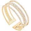 BAOKELAN Braccialetti con strass per donne multistrato braccialetto di cristallo per gioielli da sposa, Strass