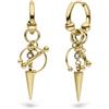 Liebeskind Berlin Urban Chic Orecchini - Creole in acciaio inox - IP Oro - 3,8 cm - Chiusura a cerniera - Impermeabili e sicuri per la pelle