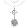 Only faith Collana con nodo di strega con tetragramma in argento Sterling 925 italiano, catena lunga 45 cm, amuleto tripla protezione di San Benedetto, Pequeño, Argento, Non è una pietra preziosa