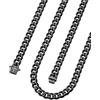 ChainsHouse Collana da Uomo in Acciaio Inossidabile a Catena Cubana con Chiusura a Croce in Zirconi, Gioielli Stile HipHop Punk Regalo per Uomo Donna,Catena Nera Larga 6 mm e Lunga 46 cm