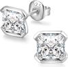 Jiamiaoi Orecchini 18k Oro Bianco Placcata Orecchini 925 Argento Sterlina Zirconi Simulato Diamante Brillanti per Donna Uomo Taglia Piccola/Media/Grande