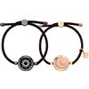 TOTWOO Braccialetti di Coppia Touch con Collegamento Bluetooth Uno a Uno tramite App, Luci e Vibrazioni - Regalo Romantico per Coppie a Distanza, Realizzati in Acciaio Inossidabile 316