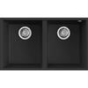 Elleci Lavello Elleci Incasso 2 vasche 77x46 Quadra 340 Granitek Nero Sottotop LGQ34040BSC