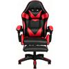Bleker SEDIA DA GAMING, PELLE SINTETICA, CON ROTELLE CUSCINO SUPPORTO E CON POGGIAPIEDI cod OC-810