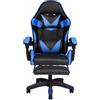Bleker SEDIA DA GAMING OC-810 PELLE SINTETICA, CON ROTELLE CUSCINO SUPPORTO E CON POGGIAPIEDI