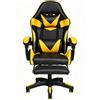 Bleker SEDIA DA GAMING, PELLE SINTETICA, CON ROTELLE CUSCINO SUPPORTO E CON POGGIAPIEDI cod OC-810