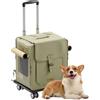 Galatée Zaino Per Animali Domestici Con Ruote, Passeggino Per Animali Domestici, Borsa Da Viaggio Per Cani Con Ruote Girevoli Rimovibili, Zaino Per Cani Con Finestre Di Ventilazione In Rete(Verde)
