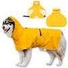 WUFANC Impermeabile Cane - Giallo Impermeabile per Cani con Cappuccio Trasparente - Mantellina Cane Pioggia con Foro per Guinzaglio Invisibile, Adatto a Cani di Taglia Grande, Media e Piccola