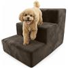Muralo Scala per Cani 3 Gradini 30 cm - Scaletta Antiscivolo per Cani di Piccola Taglia e Gatti, Rivestimento Magic Velvet Lavabile, Portata fino a 17 kg, Per letto e divano (Marrone)