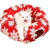 Generico Cuccia Natalizia per Gatti con Tunnel,Letto per Gatti a Forma di Ciambella | Tunnel Comodo Per Gattini | per Casa, Camera da Letto, Soggiorno, Esercizio, Inverno, Sonno, Balcone, Arricchimento