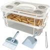 Kawiithn Kit Allevamento della Farina con Setaccio, Impilabile Set Allevamento Insetti, Scatola Trasparente con di Ventilazione per Tenebrio Molitor, Grilli, Bruchi - Antiodore, Facile
