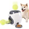 Generic Lanciatore automatico di palline per cani, lanciatore di palline da interno per cani con vassoio erogatore di dolcetti, giocattolo interattivo per cani per stimolazione mentale e sollievo dallo stress