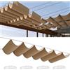 Flyace Tenda a Vela Ombreggiante a Onda Retrattile 1.6x10M Impermeabile Protezione Raggi UV 95% Tenda da Sole Poliestere Antistrappo con Corde per Giardino Balcone Piscinae Terrazza Cachi