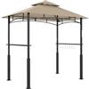 Outsunny 8'x5' Gazebo BBQ Doppio Livello Outdoor Khaki